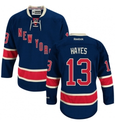 Women's Reebok New York Rangers #13 Kevin Hayes Authentic Navy Blue Third NHL Jersey