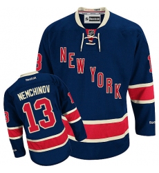 Men's Reebok New York Rangers #13 Sergei Nemchinov Authentic Navy Blue Third NHL Jersey