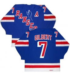 Men's CCM New York Rangers #7 Rod Gilbert Authentic Royal Blue New Throwback NHL Jersey