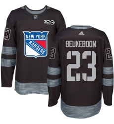 Men's Adidas New York Rangers #23 Jeff Beukeboom Authentic Black 1917-2017 100th Anniversary NHL Jersey