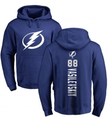 NHL Adidas Tampa Bay Lightning #88 Andrei Vasilevskiy Royal Blue Backer Pullover Hoodie