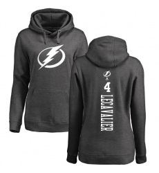 NHL Women's Adidas Tampa Bay Lightning #4 Vincent Lecavalier Charcoal One Color Backer Pullover Hoodie