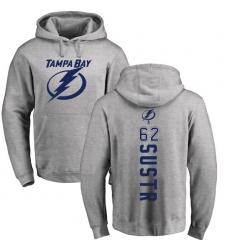 NHL Adidas Tampa Bay Lightning #62 Andrej Sustr Ash Backer Pullover Hoodie