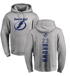 NHL Adidas Tampa Bay Lightning #23 J.T. Brown Ash Backer Pullover Hoodie