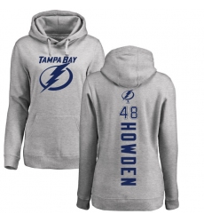 NHL Women's Adidas Tampa Bay Lightning #48 Brett Howden Ash Backer Pullover Hoodie