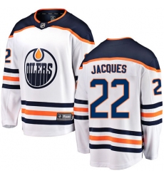 Youth Edmonton Oilers #22 Jean-Francois Jacques Fanatics Branded White Away Breakaway NHL Jersey
