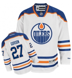 Men's Reebok Edmonton Oilers #27 Boyd Gordon Authentic White Away NHL Jersey