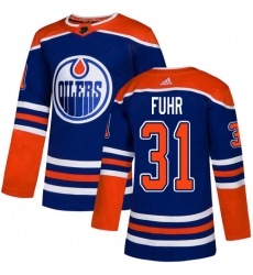 Youth Adidas Edmonton Oilers #31 Grant Fuhr Authentic Royal Blue Alternate NHL Jersey