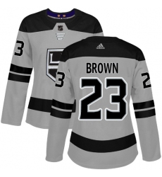 Women's Adidas Los Angeles Kings #27 Alec Martinez Authentic Gray Alternate NHL Jersey