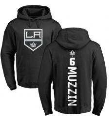 NHL Adidas Los Angeles Kings #6 Jake Muzzin Black Backer Pullover Hoodie