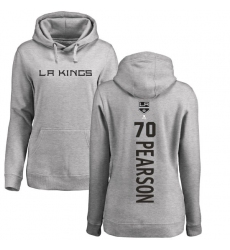 NHL Women's Adidas Los Angeles Kings #70 Tanner Pearson Ash Backer Pullover Hoodie