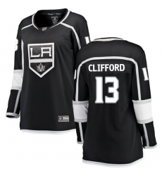 Women's Los Angeles Kings #13 Kyle Clifford Authentic Black Home Fanatics Branded Breakaway NHL Jersey