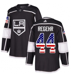 Men's Adidas Los Angeles Kings #44 Robyn Regehr Authentic Black USA Flag Fashion NHL Jersey