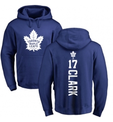 NHL Adidas Toronto Maple Leafs #17 Wendel Clark Royal Blue Backer Pullover Hoodie