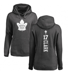 NHL Women's Adidas Toronto Maple Leafs #17 Wendel Clark Charcoal One Color Backer Pullover Hoodie