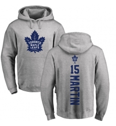 NHL Adidas Toronto Maple Leafs #15 Matt Martin Ash Backer Pullover Hoodie