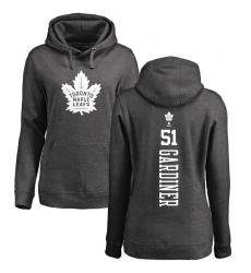 NHL Women's Adidas Toronto Maple Leafs #51 Jake Gardiner Charcoal One Color Backer Pullover Hoodie