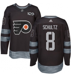 Men's Adidas Philadelphia Flyers #8 Dave Schultz Premier Black 1917-2017 100th Anniversary NHL Jersey
