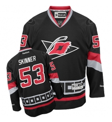 Women's Reebok Carolina Hurricanes #53 Jeff Skinner Authentic Black Third NHL Jersey