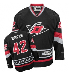 Women's Reebok Carolina Hurricanes #42 Joakim Nordstrom Premier Black Third NHL Jersey