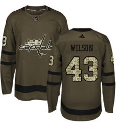 Men's Adidas Washington Capitals #43 Tom Wilson Authentic Green Salute to Service NHL Jersey