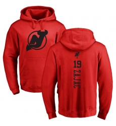 NHL Adidas New Jersey Devils #19 Travis Zajac Red One Color Backer Pullover Hoodie