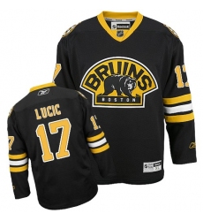Women's Reebok Boston Bruins #17 Milan Lucic Authentic Black Third NHL Jersey
