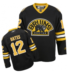 Women's Reebok Boston Bruins #12 Adam Oates Authentic Black Third NHL Jersey