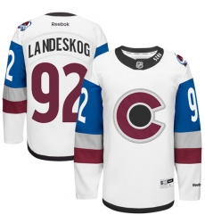 Men's Reebok Colorado Avalanche #92 Gabriel Landeskog Authentic White 2016 Stadium Series NHL Jersey