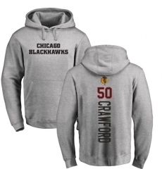 NHL Adidas Chicago Blackhawks #50 Corey Crawford Ash Backer Pullover Hoodie