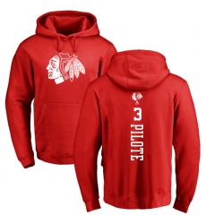 NHL Adidas Chicago Blackhawks #3 Pierre Pilote Red One Color Backer Pullover Hoodie