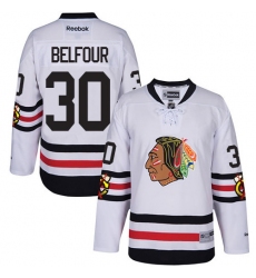Youth Reebok Chicago Blackhawks #30 ED Belfour Authentic White 2017 Winter Classic NHL Jersey