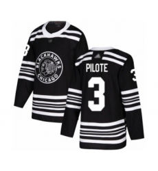 Men's Chicago Blackhawks #9 Bobby Hull Authentic Black Alternate Hockey Jersey