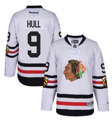 Youth Reebok Chicago Blackhawks #9 Bobby Hull Authentic White 2017 Winter Classic NHL Jersey