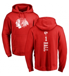 NHL Adidas Chicago Blackhawks #1 Glenn Hall Red One Color Backer Pullover Hoodie