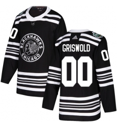 Youth Adidas Chicago Blackhawks #00 Clark Griswold Authentic Black 2019 Winter Classic NHL Jersey