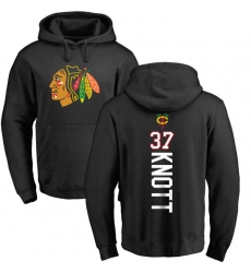 NHL Adidas Chicago Blackhawks #37 Graham Knott Black Backer Pullover Hoodie