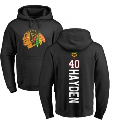 NHL Adidas Chicago Blackhawks #40 John Hayden Black Backer Pullover Hoodie