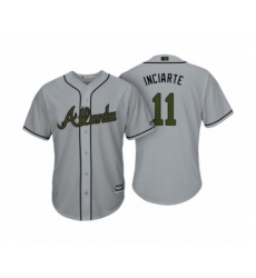 Youth Atlanta Braves #11 Ender Inciarte Gray 2017 Memorial Day Cool Base Jersey