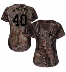 Women's Majestic New York Yankees #40 Luis Severino Authentic Camo Realtree Collection Flex Base MLB Jersey