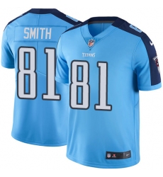Men's Nike Tennessee Titans #81 Jonnu Smith Limited Light Blue Rush Vapor Untouchable NFL Jersey