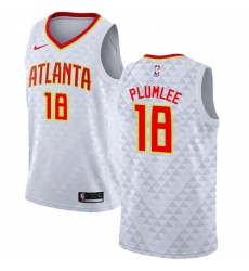 Women's Nike Atlanta Hawks #18 Miles Plumlee Authentic White NBA Jersey - Association Edition