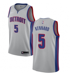 Men's Nike Detroit Pistons #5 Luke Kennard Swingman Silver NBA Jersey Statement Edition