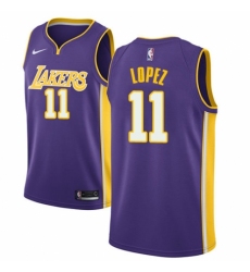 Men's Nike Los Angeles Lakers #11 Brook Lopez Authentic Purple NBA Jersey - Icon Edition