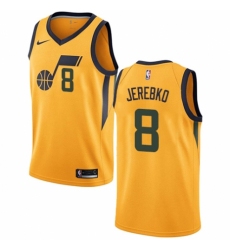 Women's Nike Utah Jazz #8 Jonas Jerebko Authentic Gold NBA Jersey Statement Edition