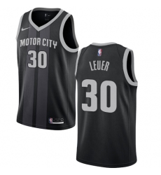 Youth Nike Detroit Pistons #30 Jon Leuer Swingman Black NBA Jersey - City Edition