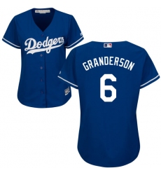 Women's Majestic Los Angeles Dodgers #6 Curtis Granderson Authentic Royal Blue Alternate Cool Base MLB Jersey
