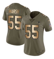 Women's Nike New England Patriots #55 Cassius Marsh Limited Olive/Gold 2017 Salute to Service NFL Jersey