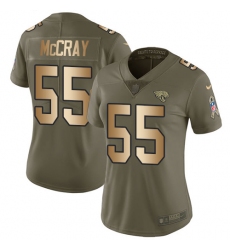 Women's Nike Jacksonville Jaguars #55 Lerentee McCray Limited Olive/Gold 2017 Salute to Service NFL Jersey