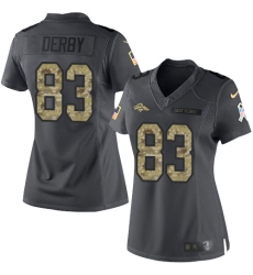 Women's Nike Denver Broncos #83 A.J. Derby Limited Black 2016 Salute to Service NFL Jersey